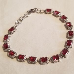 New*Vintage Ruby 925 Bracelet